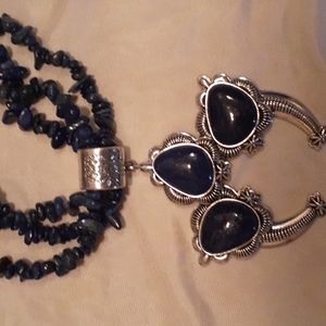 Lapis Lazuli gemstone necklace ( statement necklace )